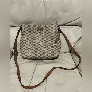 Michael Kors Signature Crossbody Bag in Brown and Tan